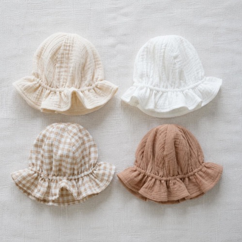 Organic Muslin Baby Hat: Unisex Summer Bucket Hat, Newborn Sun Hat for Boys and Girls