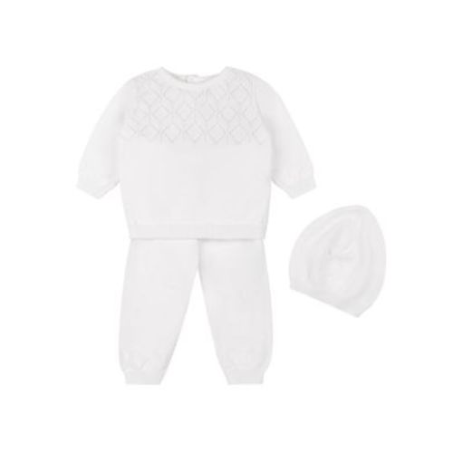 Unisex Lux Pointelle Knit Set w/Hat - Baby