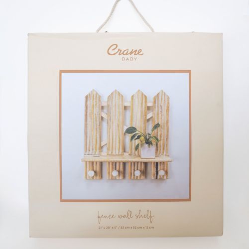 Farmhouse Wooden Fence Shelf Decor for Nursery | Crane Baby