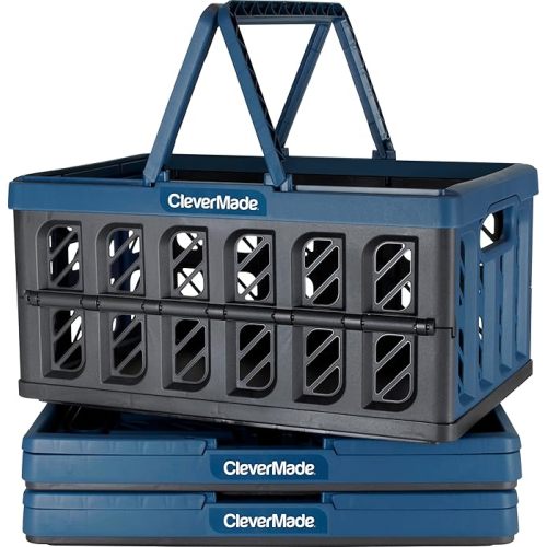 CleverMade Collapsible Shopping Basket with Handles