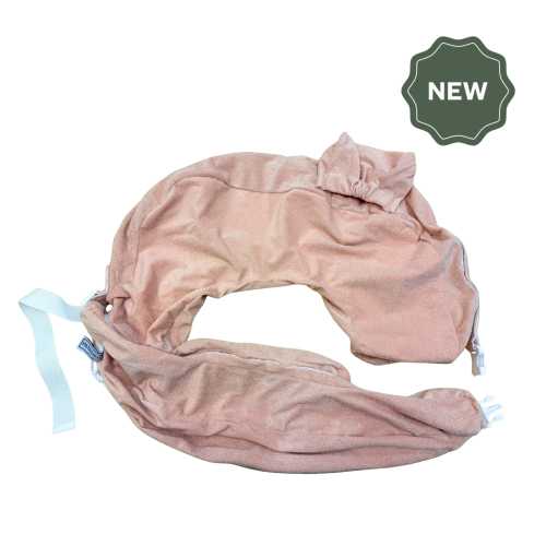 NEW & IMPROVED TWIN & PLUS NURSING PILLOW SLIPCOVER WITH INTEGRATED WATERPROOF LINER- Soft Sand