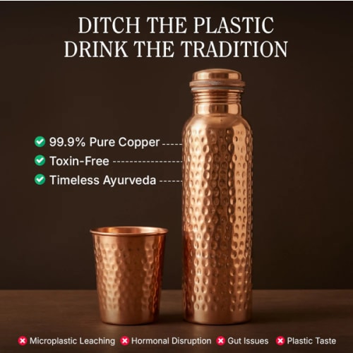 Botellas de agua de cobre puro para purificar agua