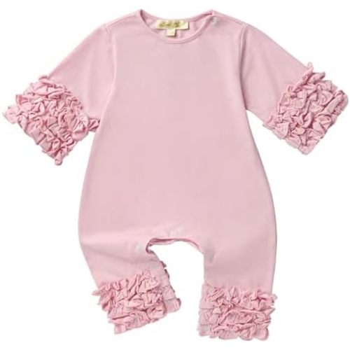 Bow Dream Newborn Baby Girl Coming Home Outfit Ruffle Romper Cute Knit Jumpsuit Long Sleeve Clothes