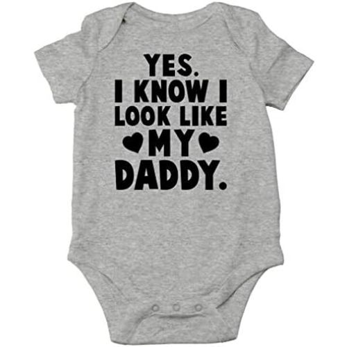 AW Fashions Yes. I Know I Look Like My Daddy Baby Bodysuit Funny Infant Outfit Newborn Girl Boy Clothes