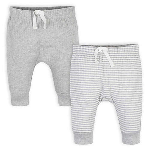 Gerber® Size 0-3M 2-Pack Jungle Pants in Grey