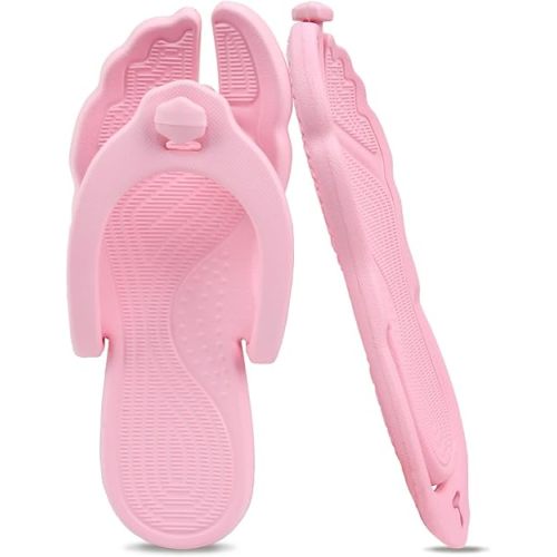 ZOORON Flip Flops for Women Men Travel Slippers Shower Shoes Foldable Bathroom Camp Beach Sandals Lightweight Non-Slip Quick Dry