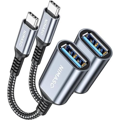 USB C to USB 3.0 Adapter [2 pack],NIMASO USB-C to USB,Thunderbolt 3 to USB Adapter OTG Cable for Macbook Pro/Air 2020/2018,iPad Pro 2020,Galaxy S20 S20+,Google Pixel and More
