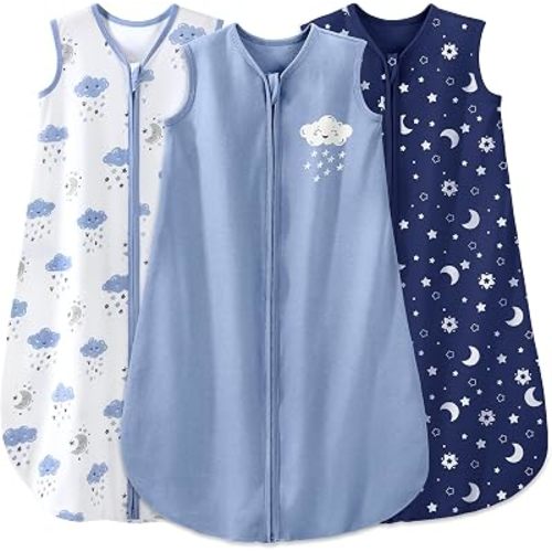 Yoofoss Baby Sleep Sack 6-12 Month 0.5TOG 100% Organic Cotton 2-Way Zipper