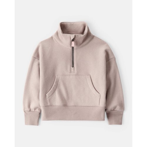 Toddler Girl DayDream Fleece Long-Sleeve Quarter-Zip Pullover Sweatshirt - Brown - Carter's | Carter's
