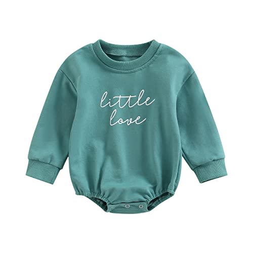 KOSUSANILL Newborn Baby Girl Boy Easter Outfit Infant Bunny Long Sleeve Oversized Sweatshirt Romper Crewneck Bodysuit Clothes