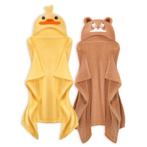 Toddler Bath Towel Hooded Kids Towel Bath Baby Towels with Hood for Boy Girl 0-5 Years, 2-Pack Soft Absorbent Baby Bath Towel Toddler Towels with Hood, Thick 50''x32'' Kids Hooded Towel for Toddlers