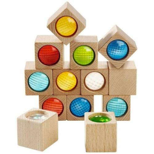 Kaleidoscopic Colored Prism Wooden Building Blocks