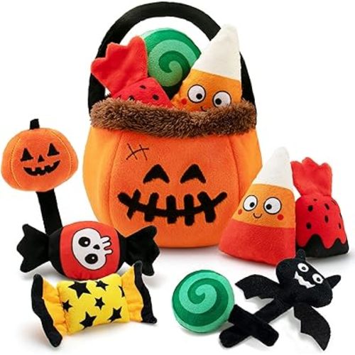 teytoy My First Pumpkin Set 8Pcs Plush Toys for Babies and Toddler,Stuffed Pumpkin Plush Baby Gifts, Party Decoration