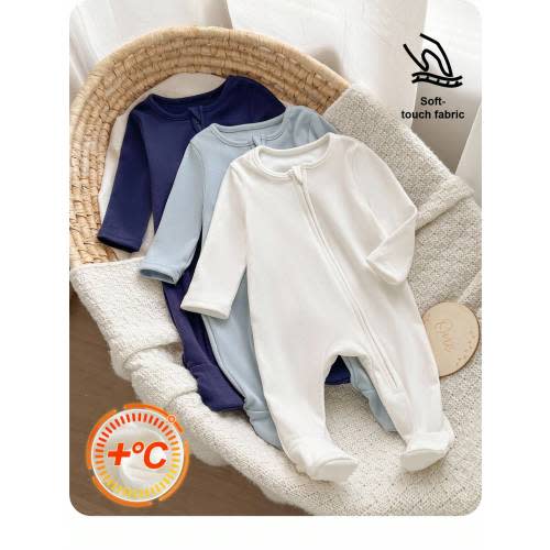 3pcs Newborn Baby Boy Soft Comfortable Long Sleeve Round Neck Zipper Front Ribbed Knit Romper Set Toddler Girl Clothes Fall Clothes Halloween Costumes Christmas Winter | SHEIN USA