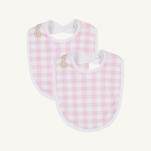 Bib (2-Pack) - Palm Beach Pink Gingham & Worth Avenue White