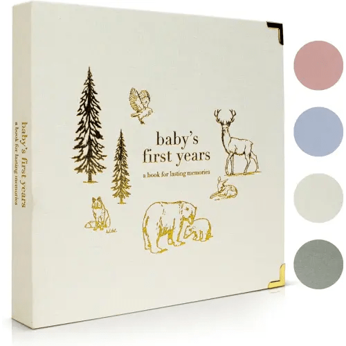 Keepsake Baby Memory Book for Boys and Girls – Timeless First 5 Year Baby Book – Neutral Journal Scrapbook or Photo Album - Record a Milestone for Every Event from Birth to Age 5