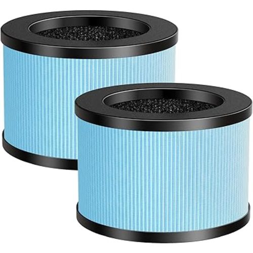 MK01 HEPA Replacement Filter Compatible with MK01, MK-06,Tolife TZ-K1, FreAire KN6391, Kloudi DH-JH01,POMORON MJ001H, MJ012H, Intelabe EPI080/EP1080 Air Purifier, 2 Pack - Standard