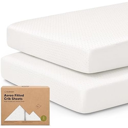KeaBabies 2-Pack Fitted Crib Sheets for Boys, Girls, Baby - Soft Bamboo Viscose Cotton, 52x28 Standard Crib Mattress Sheets, Toddler Bed Mattress Cover, Gender Neutral, Breathable,Durable (Soft White)