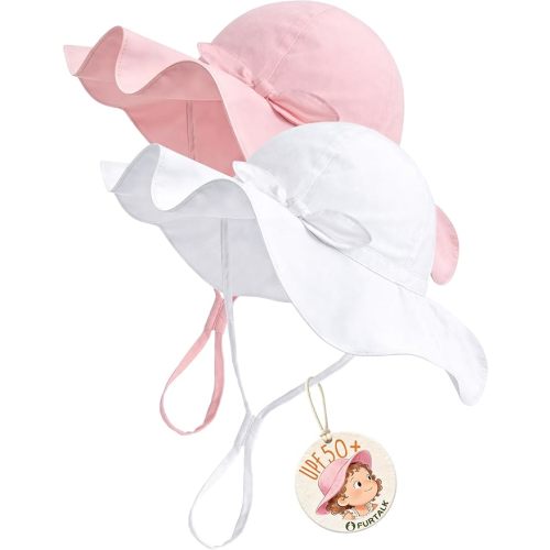 FURTALK Baby Sun Hat Toddler Beach Hats with UPF 50+ Sun Protection Wide Brim Girls Bucket Hat
