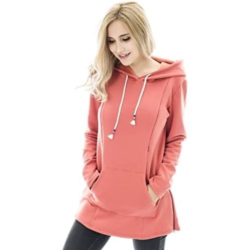 Bearsland Women's Maternity Sweater Clothes Nursing Sweatshirt Breastfeeding Hoodie with Pockets