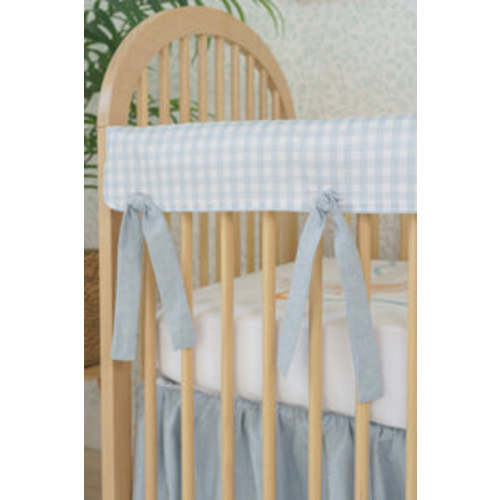 Crib Rail Cover | Gingham in Soft Chambray