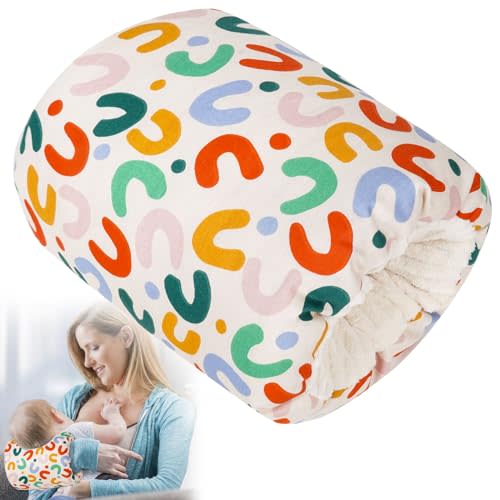 TEUOPIOE Baby Feeding Arm Pillow,Soft Cotton Bottle Nursing Arm Pillows for Newborn,Breastfeeding Pillows for More Support for Mom and Baby,Portable and Washable,Ergonomic Nursing Essentials(Rainbow)