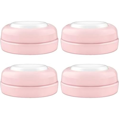 Maymom Screw Lids Aka Travel Caps with Rewritable Sealing Disc Compatible with Avent, Maymom Wide Mouth Bottles; Cap Replace Avent Natural Bottle Sealing Ring and Sealing Disc, 4pcs. (Pink)