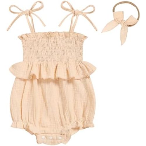 Baby Girl Romper Ruffle Newborn Girl Bodysuit Jumpsuit Baby Girl Clothes Outfit 0-18M