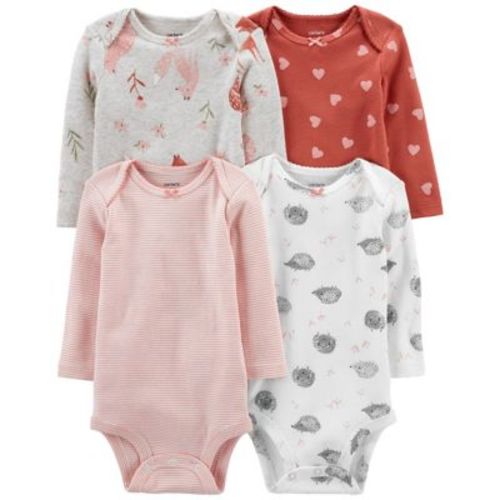carter's® Size 3M 4-Pack Multicolor Long Sleeve Collectible Bodysuits - MULTI - 3 MONTHS