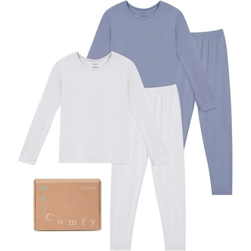 PurComfy SuperSoft Toddler Pajama Set, 4-Piece Bamboo Viscose Snug-Fit Sleepwear for Boys Girls, Long Sleeve Toddler Clothes