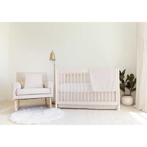 Neutral Crib Bedding Set, Crib set boy, Gingham baby shower gift, Beige nursery, Crib sheets, Checkered bedding