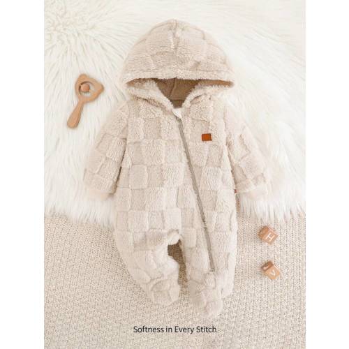 Cozy Pixies Baby Boy Panda Pattern Thickened Hooded Long Sleeve Sleepwear Jumpsuit For Autumn/Winter | SHEIN USA