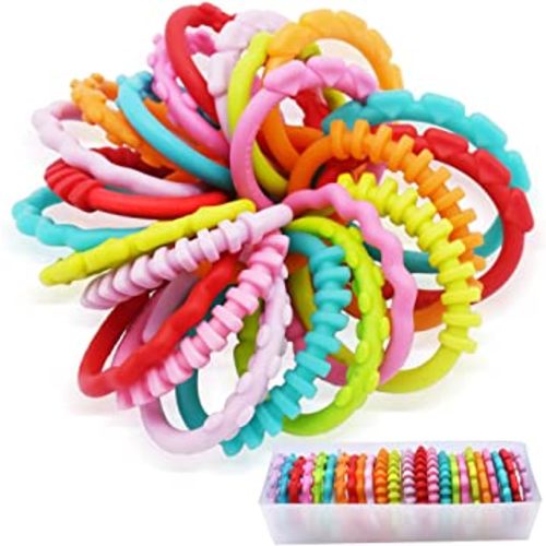 Amazon.com: COLVWOFA 24 Pack Baby Rings Link Toys for Hanging Toy, Connecting Rings Toys for Infant Boy Girl, Early Learning Toys Car Seat and Stroller Travel Accessory Set with Storage Box : Toys & Games