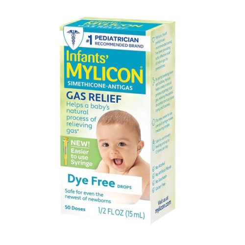 Mylicon Gas Relief Drops for Infants and Babies, Dye Free Formula, 0.5 Fluid Ounce