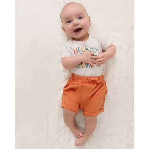 Orange Haze Cuffed Baby Shorts