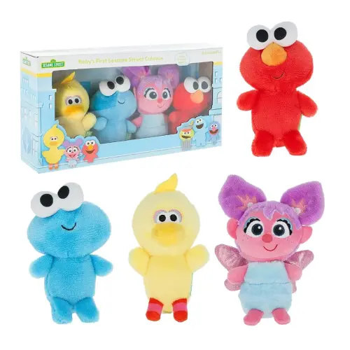 Kids Preferred Sesame Street Elmo, Cookie Monster, Abby Cadabby & Big Bird Plush Toys for Toddlers 1-3, Stuffed Animal Toys