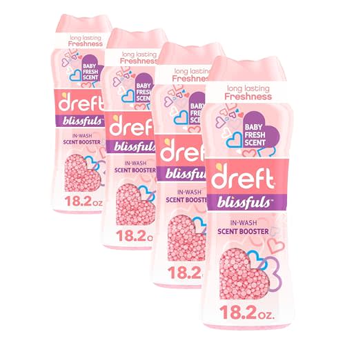 Dreft Blissfuls In-Wash Laundry Scent Booster Beads,Baby Fresh Scent,18.2 oz,(Pack of 4)
