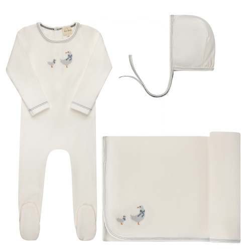 Baby Boy Layette Set (Take Me Home Set) | Cotton | Cross Stitch Duckling | Ely’s & Co – Ely's & Co.