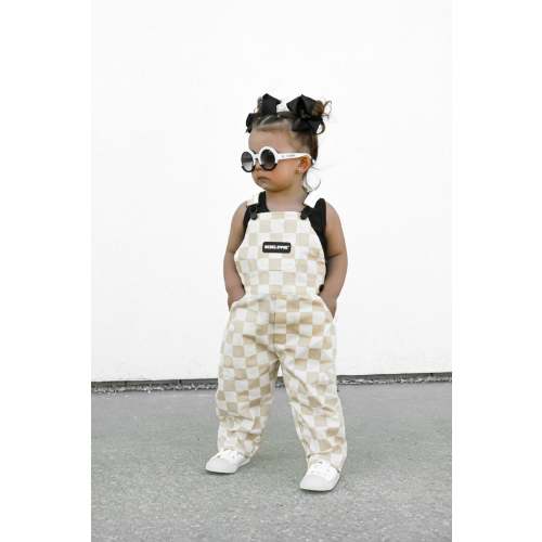 Overalls in Salt + Sand Checkered