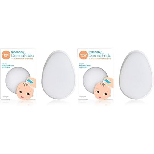 Frida Baby Replacement Sponges for The 3-Step Cradle Cap System by Dermafrida The Flakefixer 4 Pack of Soft Sponges Work with The Flakefixer System(Sold Separately)