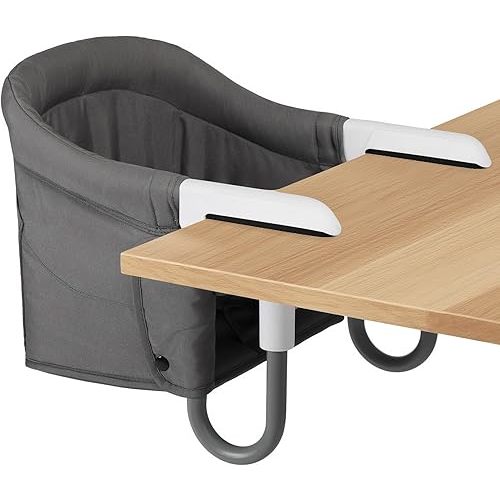 Hook On High Chair Portable & Foldable for Babies 6-36 Months Attach to Fast Table Clip On High Chair with Travel Bag - Compact Baby Feeding Seat for Home Dining & Travel (Grey)