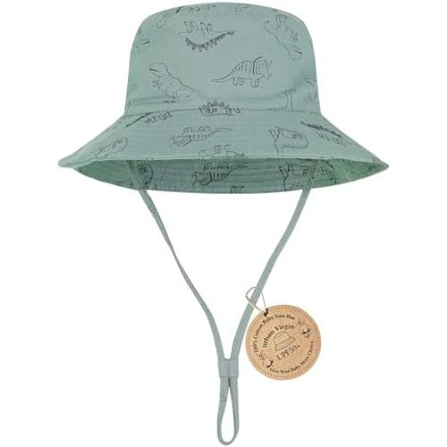 Baby Sun Hat UPF 50+ Sun Protective Toddler Bucket Hat Summer Kids Beach Hats Wide Brim Outdoor Play Hat for Boys Girls