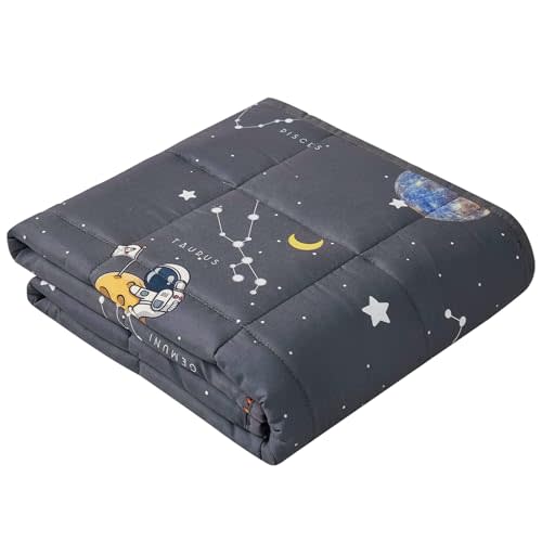 anfie Weighted Blanket Kids (36"x48" 5lbs), Weighted Blanket Cooling Blanket for Sleeping,Throw Size Breathable Blanket with Premium Glass Bead(Space Grey)