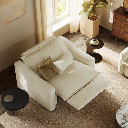 47.5" Modern Power Recliner Theater Seating Electric Couch, 1-Seater 90°-145° Power Sofa With Waterproof, Cloud-Like Cushioning and Deep Seats for Full-Body Comfort, Beige