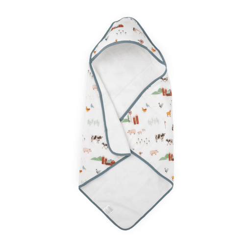 Infant Hooded Towel - Farmyard