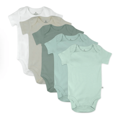 Sage Ombre 0-3 Mo. 5-Pack Organic Cotton Short Sleeve Bodysuits | Honest Baby Clothing