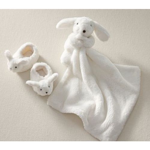 Bunny Fur Thumbie & Bootie Set , Ivory