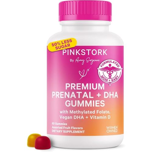 Pink Stork Premium Prenatal Gummy Vitamins for Women, 60 Gummies