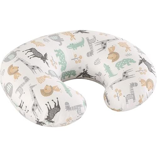 Nursing Pillow, JOVELL Ergonomic Baby Support Pillow Feeding Pillows Nursing Essentials for Bottle and Breastfeeding, Fiber Fill and Removable Cotton Breastfeeding Cover (Compact, Cute Animals)