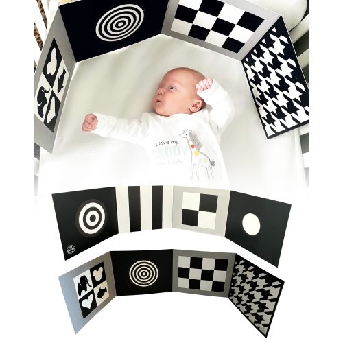 Samuel Sensory Supersized Black & White Sensory Board - 100cm Tummy Time Toy for Babies 0-3 Months, Thick Paper, Model A1